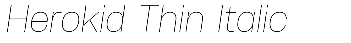 Herokid Thin Italic